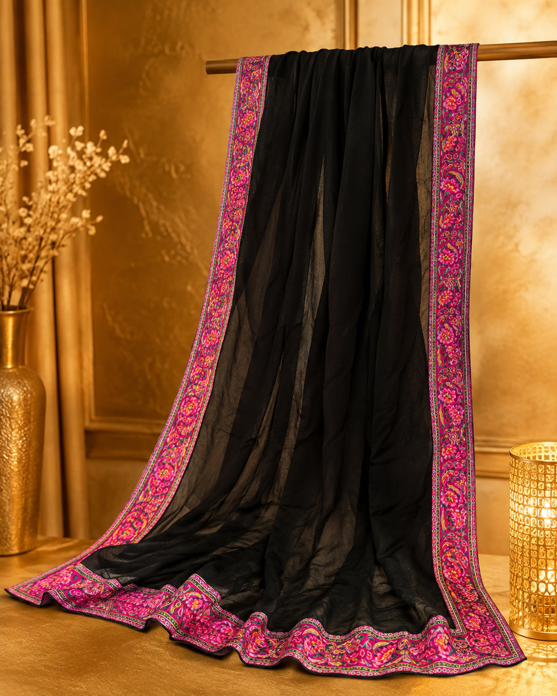 Black Crepe Palazzo Suit