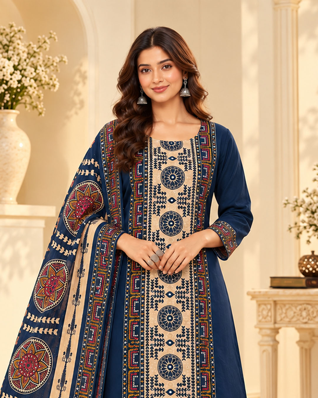 Mandala Grace Navy Blue Suit