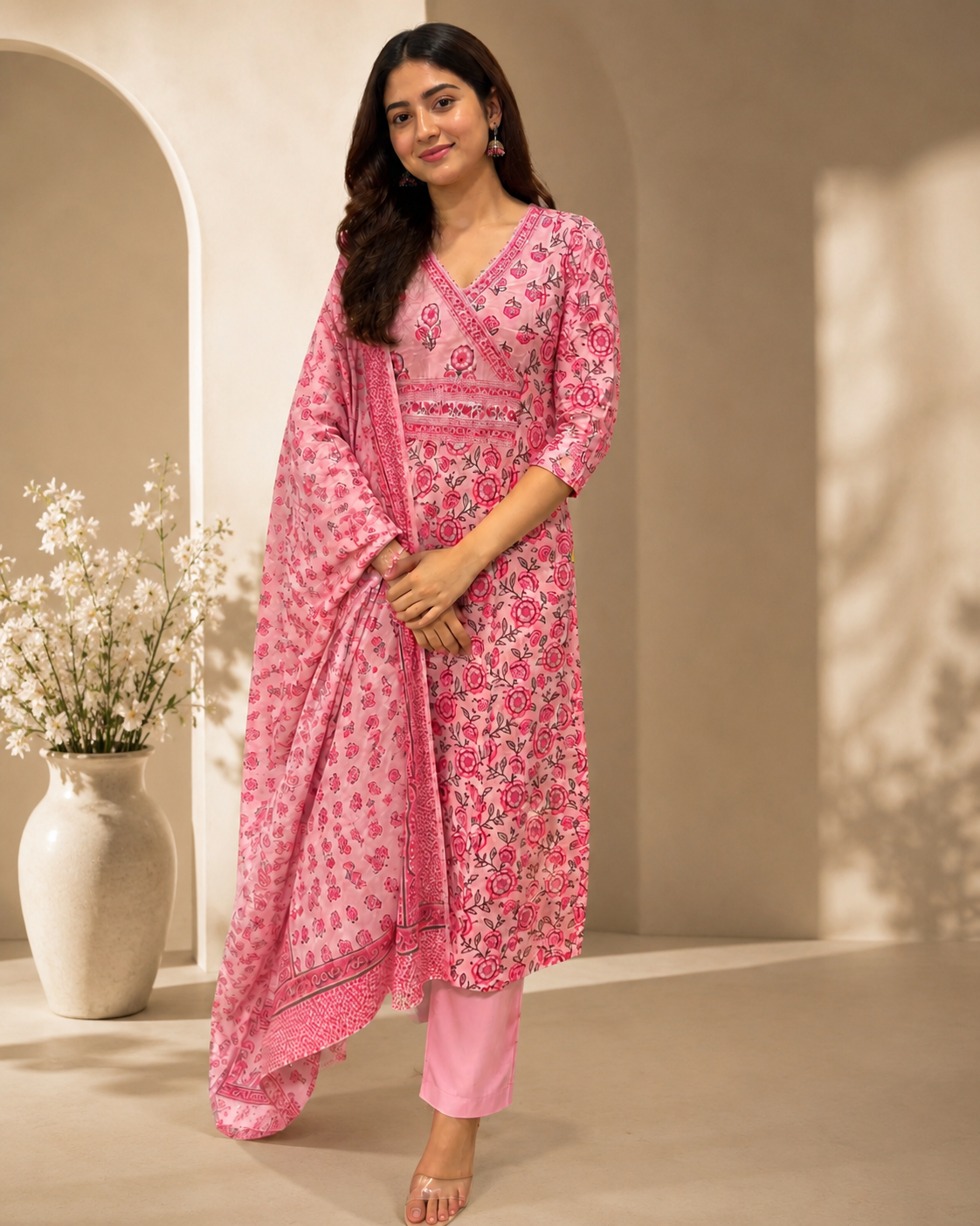 Blush Pink Cotton Suit