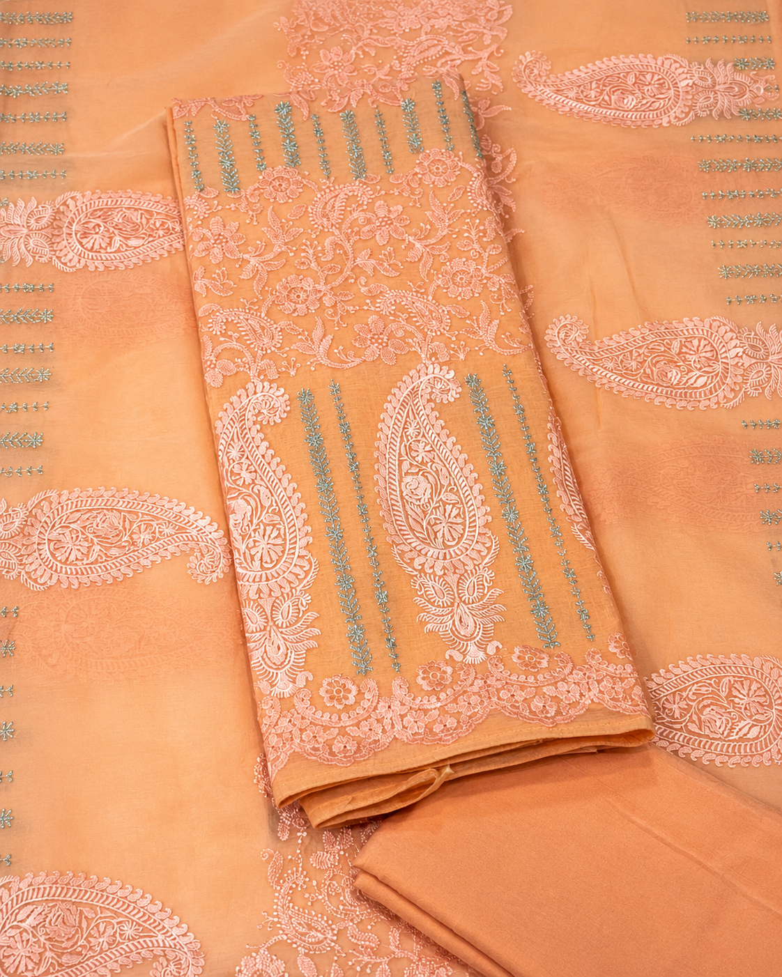 Radiant Peach Pure Mul Dress Material