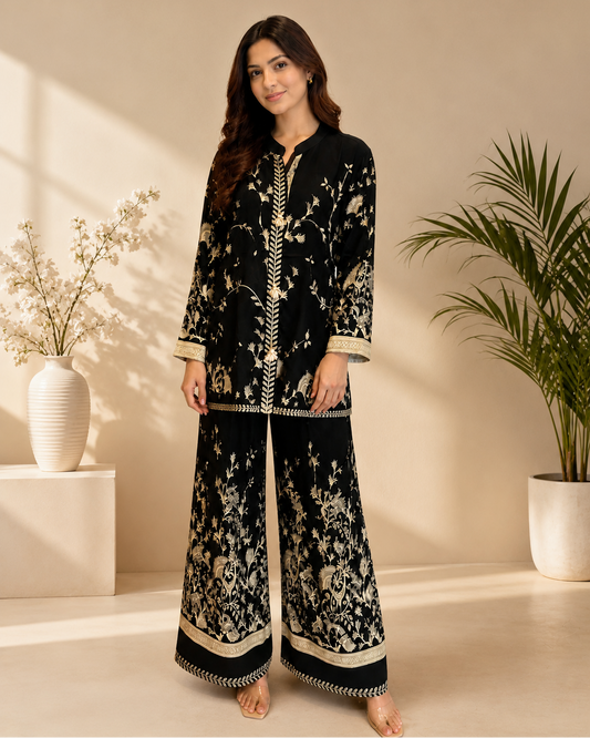 Navy Blue German Rayon Co-ord Set