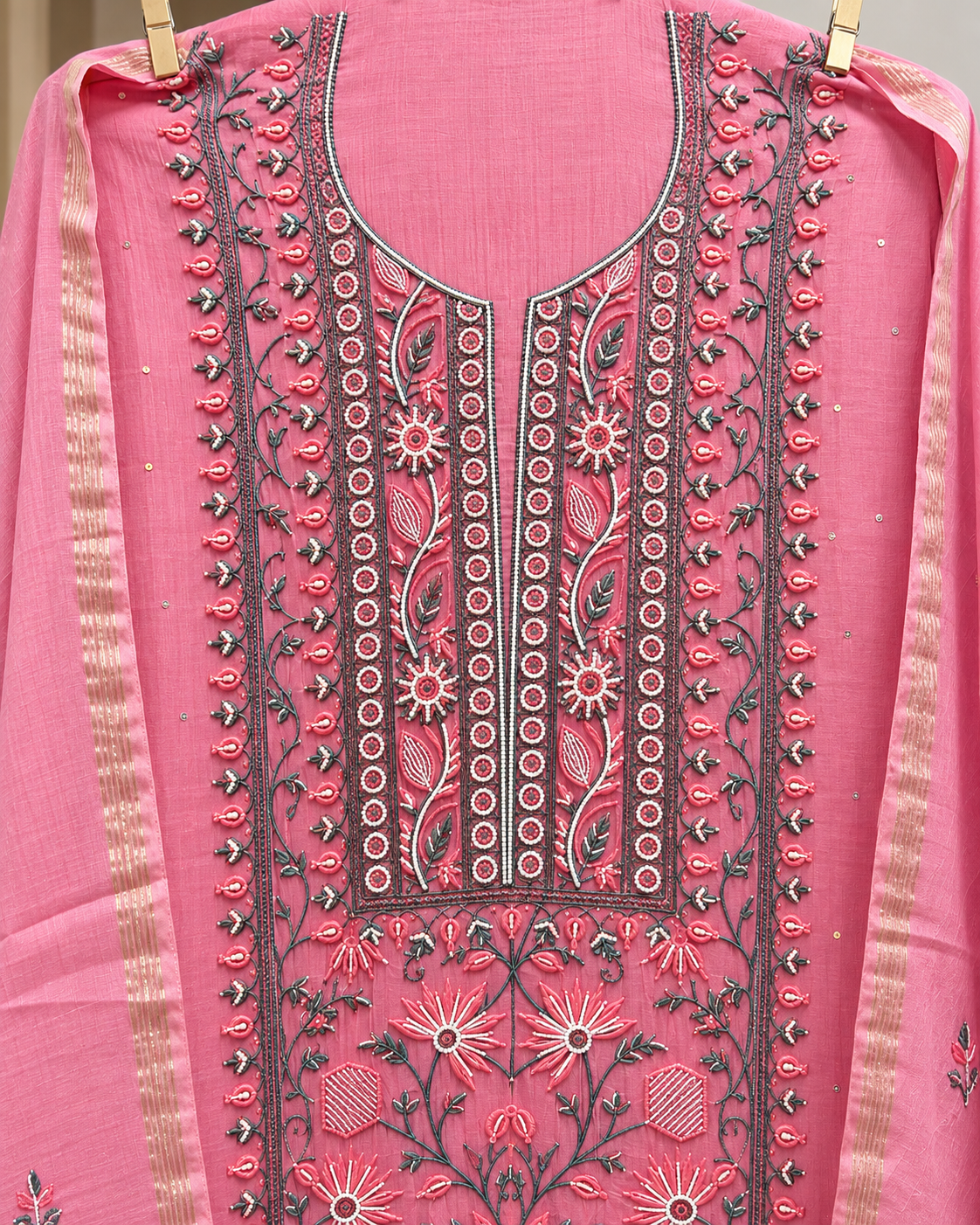 Gulabi Grace Chikankari Dress Material