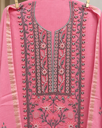 Gulabi Grace Chikankari Dress Material