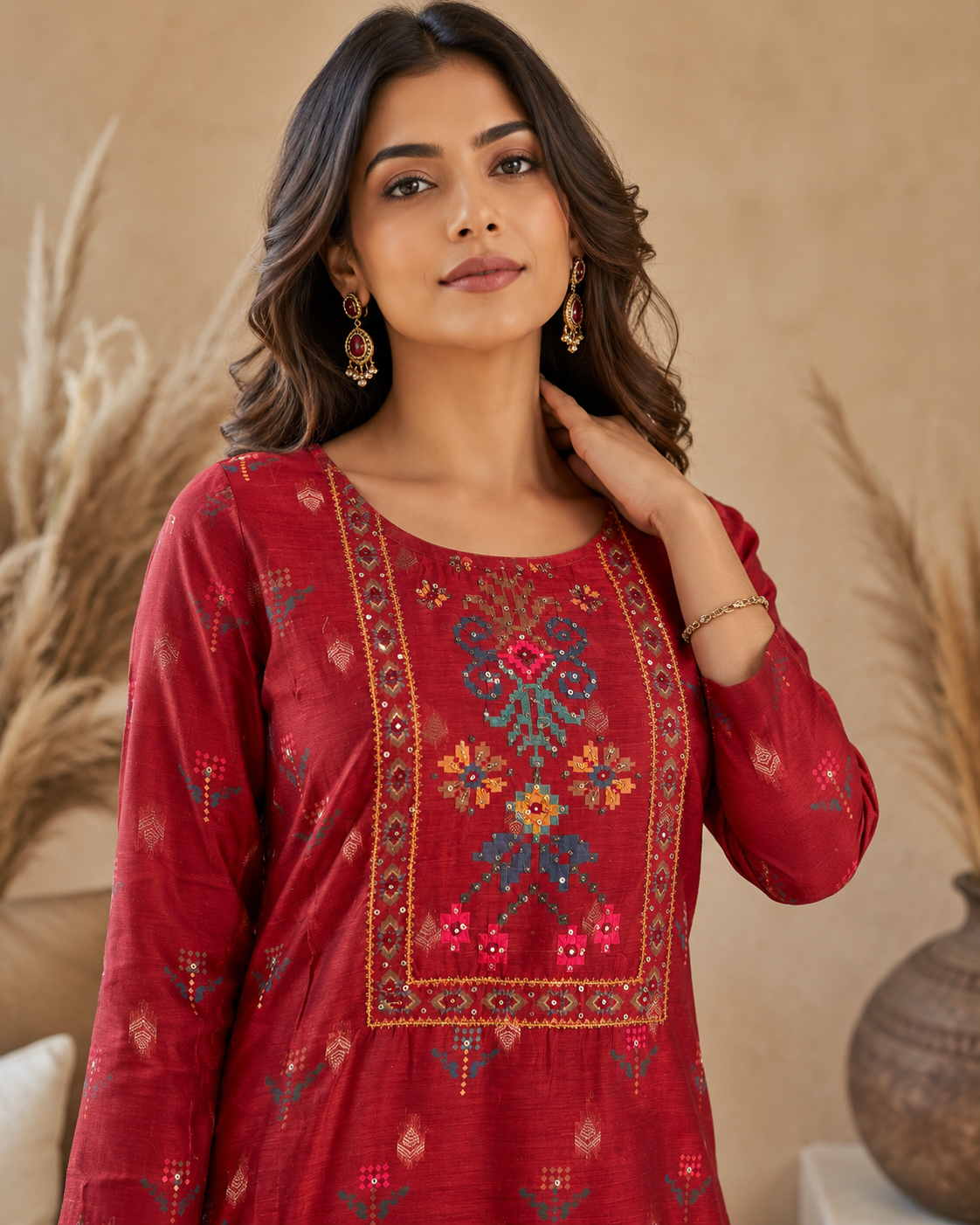 Royal Rust Chanderi Suit