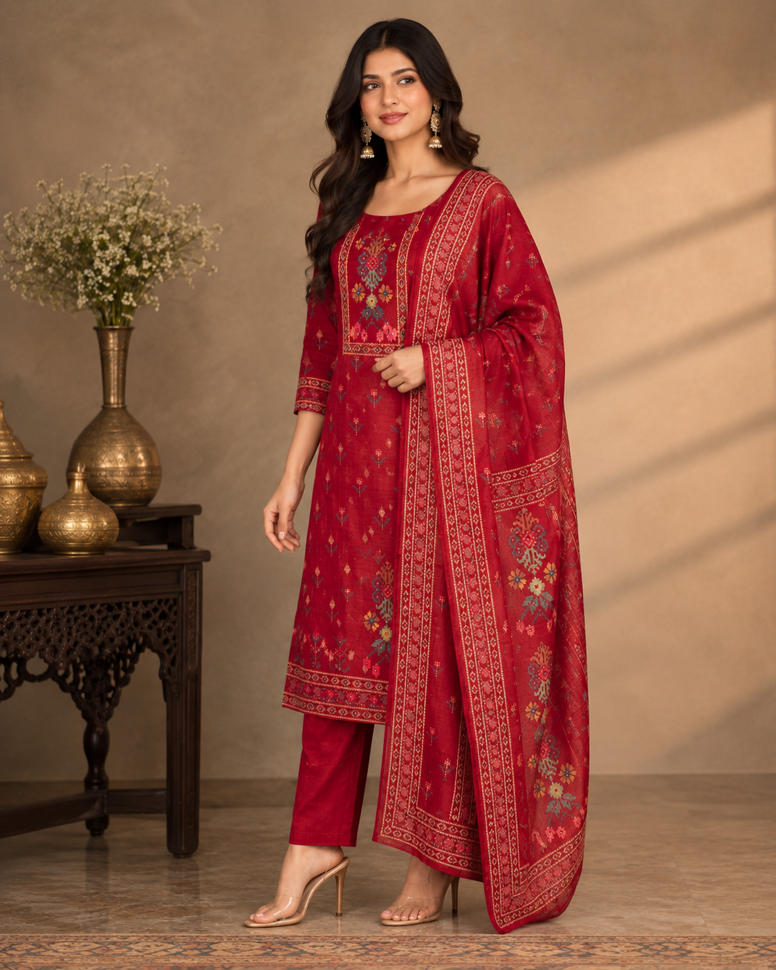 Royal Rust Chanderi Suit