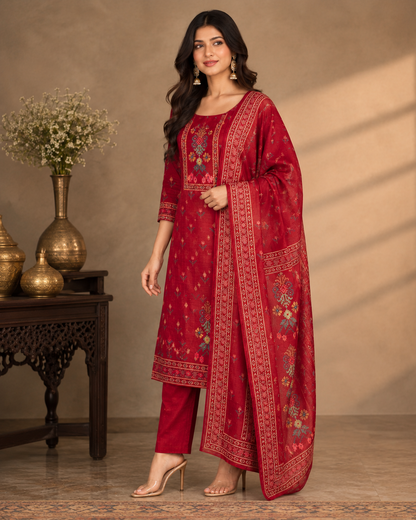 Royal Rust Chanderi Suit