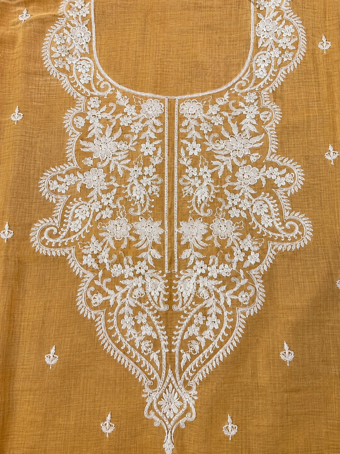 Mustard Cotton Dress Material with Worli Art Dupatta