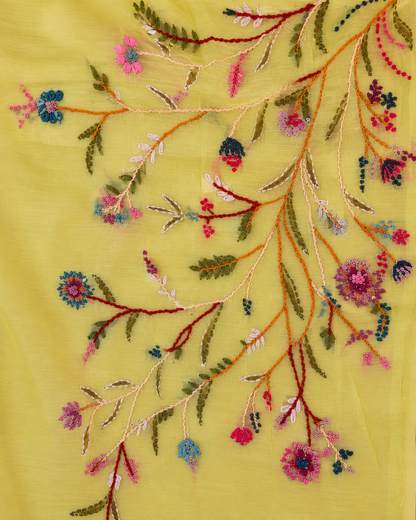 Pista Green Mul Chanderi Suit