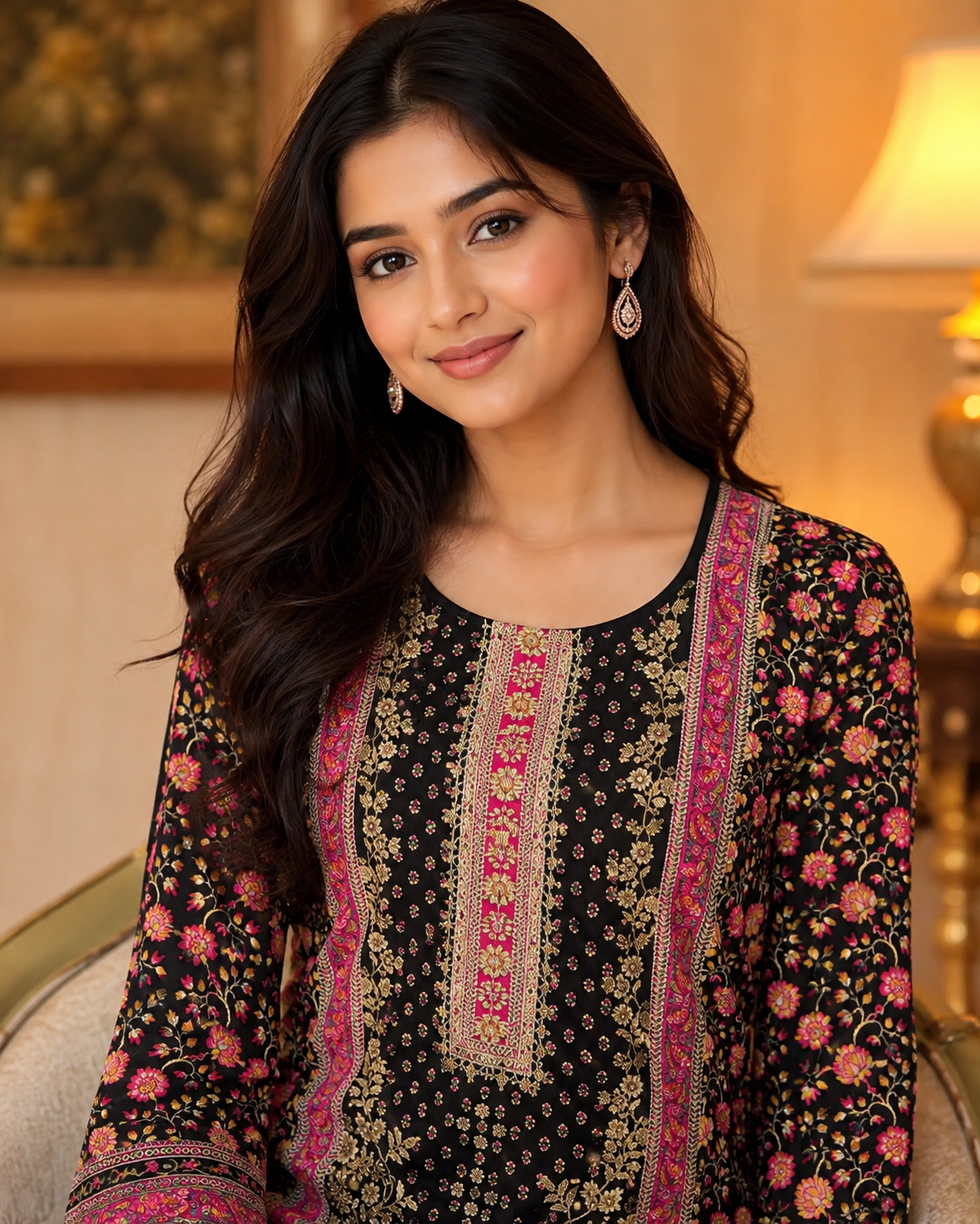 Black Crepe Palazzo Suit