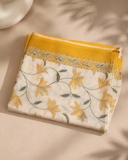 Golden Yellow Pure Cotton Suit
