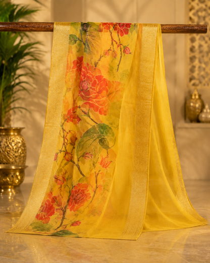 Lime Gold Russian Silk Suit