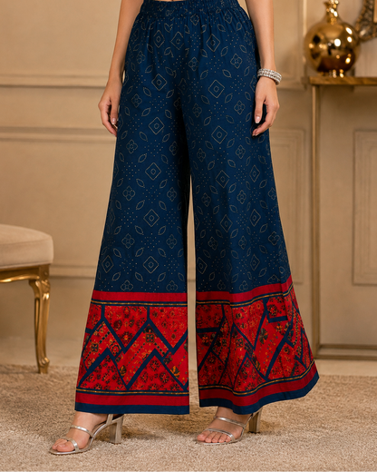 Navy Blue and Red Co-ord Set