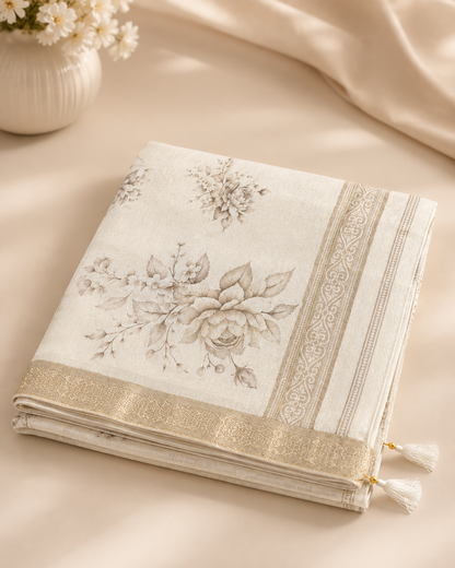 Ivory Charm Roman Silk Suit