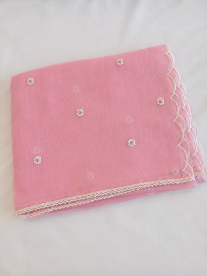 Soft Pink Pure Mul Cotton Anarkali Suit