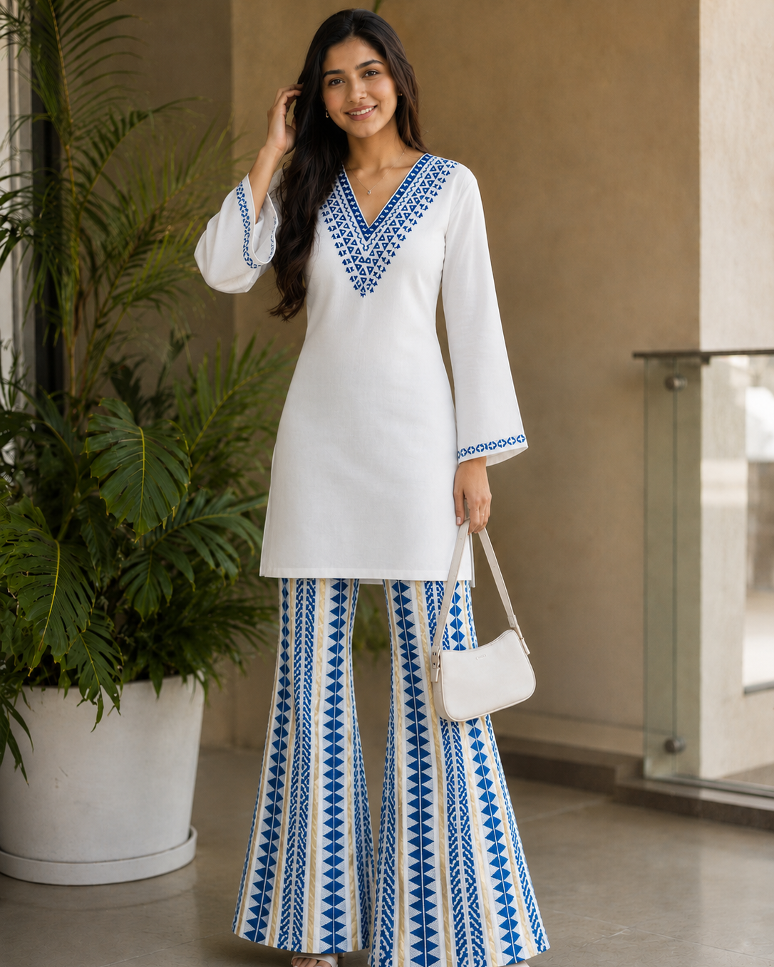 White Linen Co-ord Set