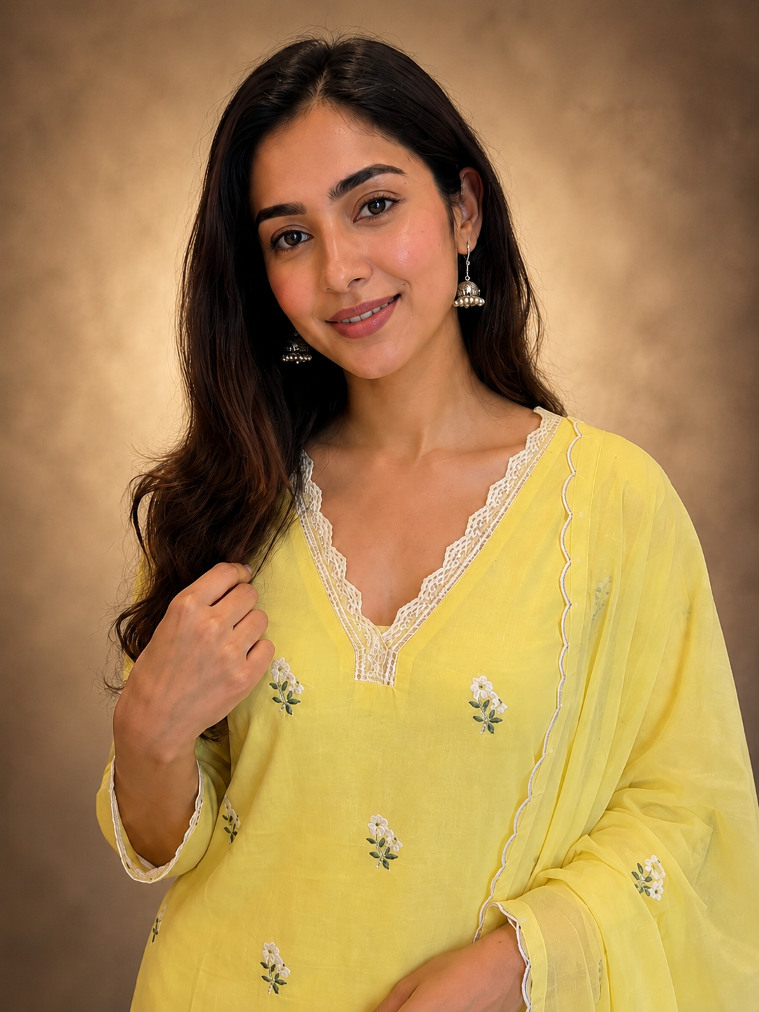 Lemon Yellow Mul Cotton Suit