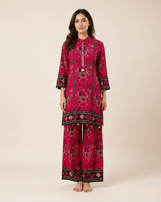 Fuchsia Pink German Rayon Co-ord Set
