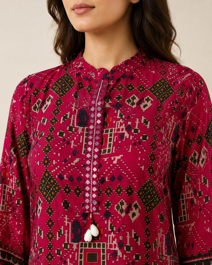 Fuchsia Pink German Rayon Co-ord Set
