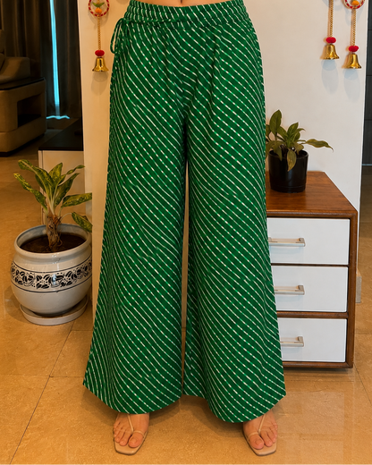 Gorgeous Green Georgette Lehariya Suit