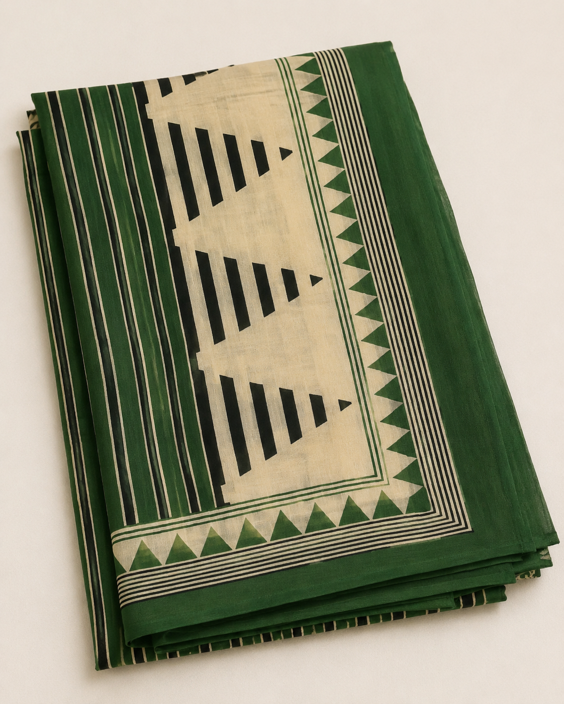 Graceful  Green Cotton Suit