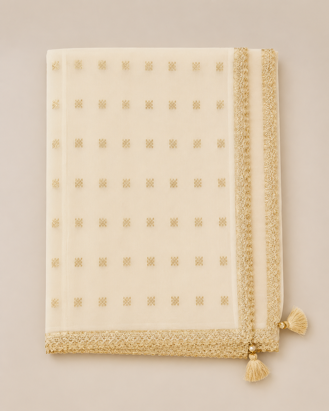 Ivory / Cream Mul Chanderi Suit