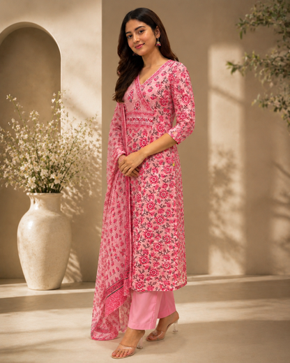 Blush Pink Cotton Suit