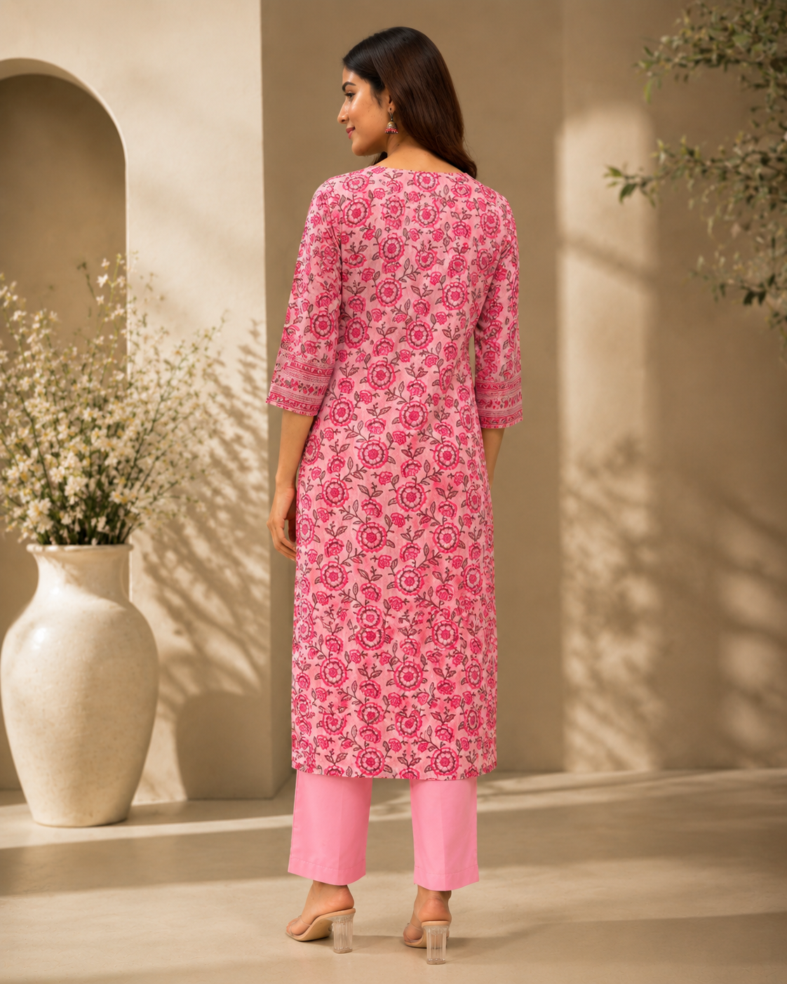 Blush Pink Cotton Suit