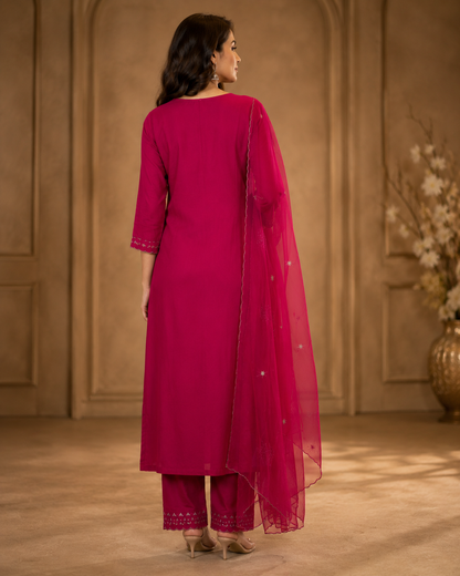 Rani Pink Dola Silk Suit