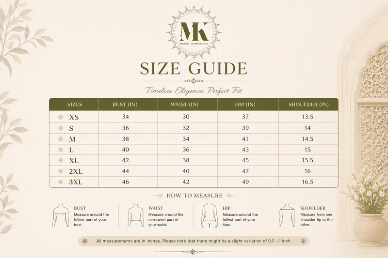 Lime Green German Rayon Coord Set size chart