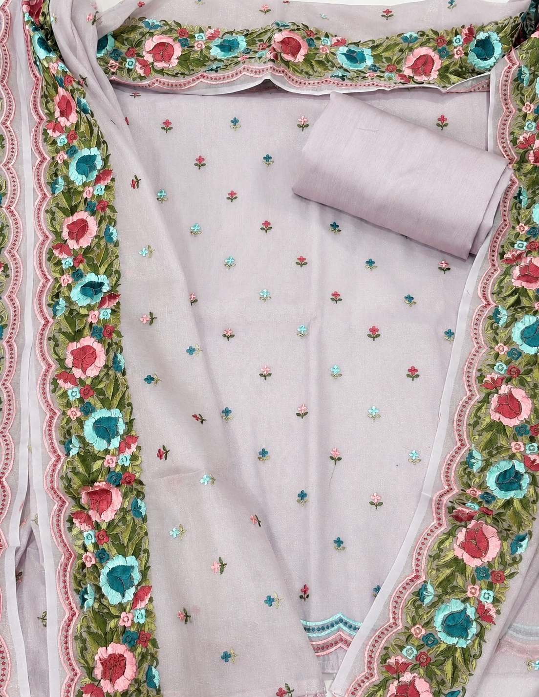 Lavender Mul Tissue Dress Material