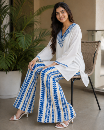 White Linen Co-ord Set