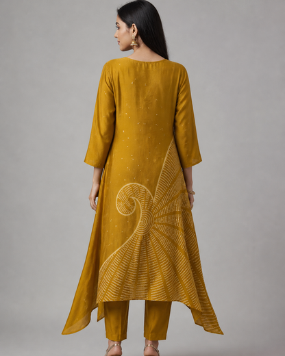 Mustard Crepe Co-Ord Set