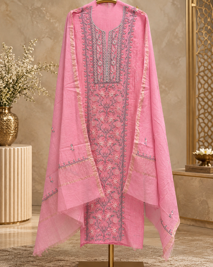 Gulabi Grace Chikankari Dress Material