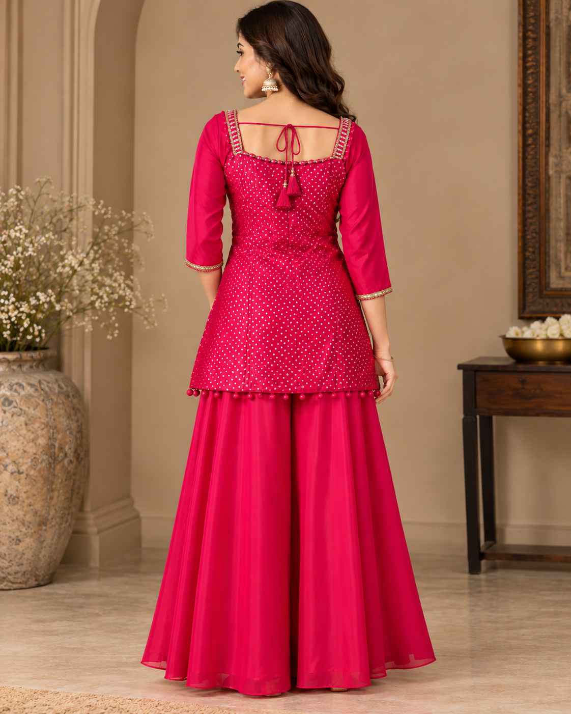 Gulabi Noor Pink Palazzo Suit