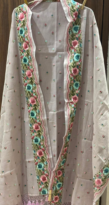 Lavender Mul Tissue Dress Material