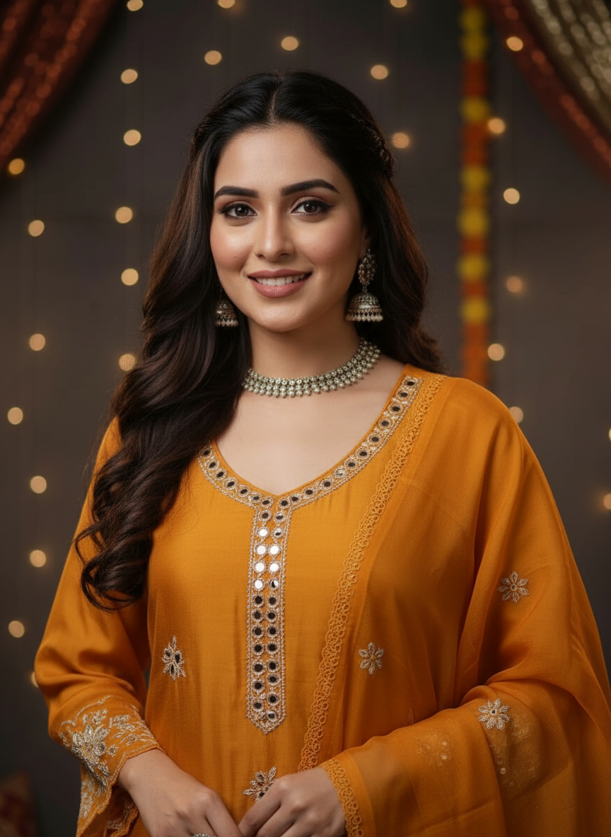 Orange Delight- Satin Suit