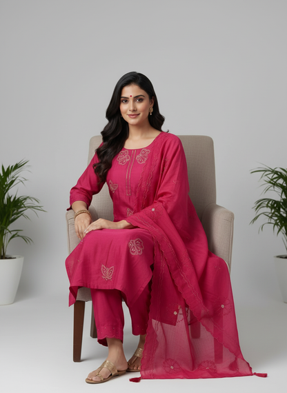 Rani Pink Dola Silk Suit