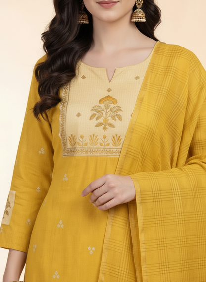Yellow Radiance Cotton Suit
