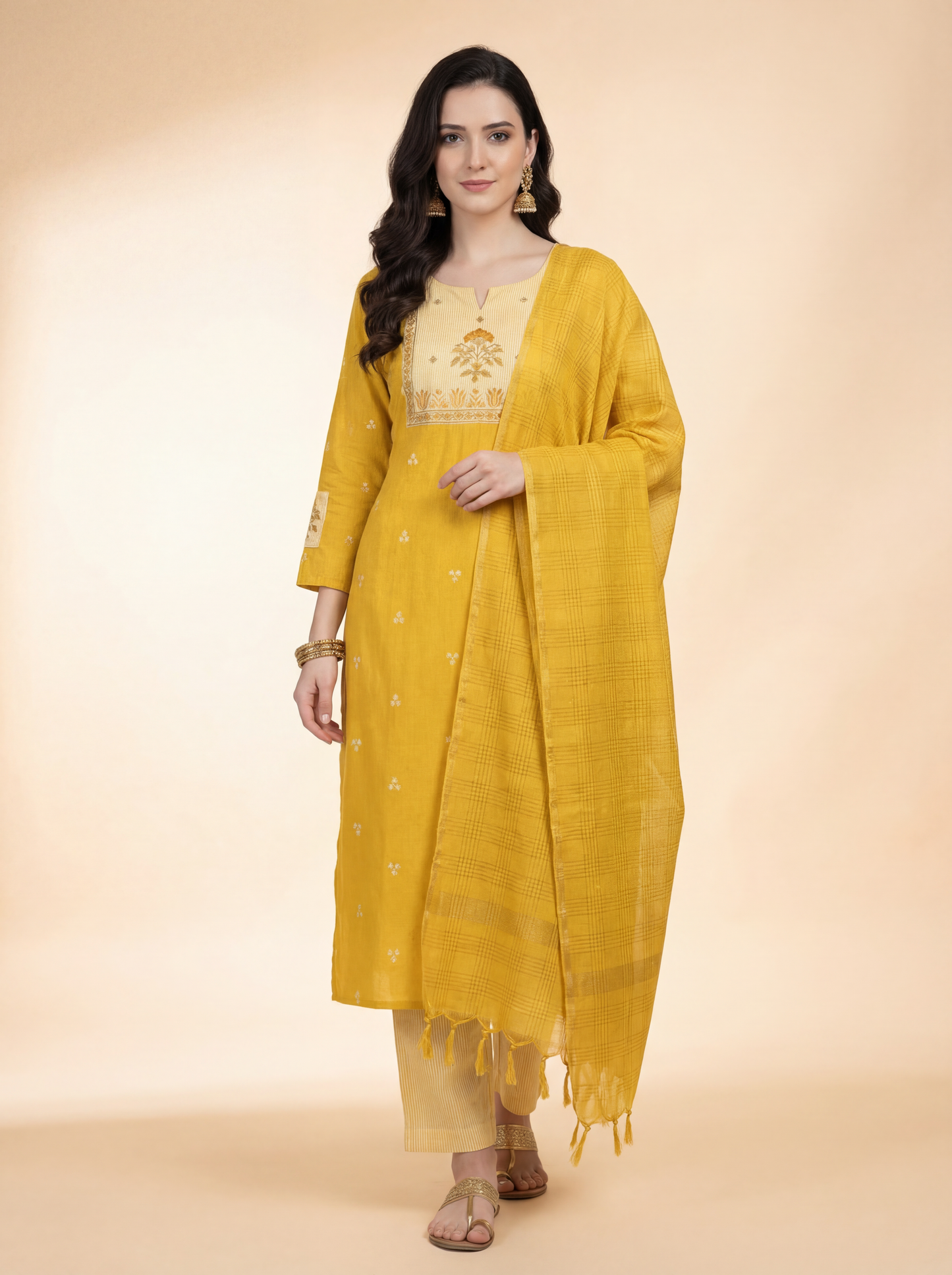 Yellow Radiance Cotton Suit