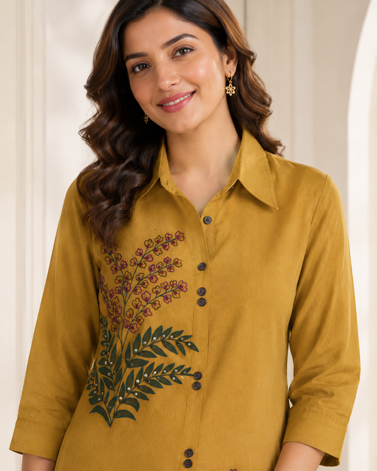 Mustard Cotton Co-Ord Set