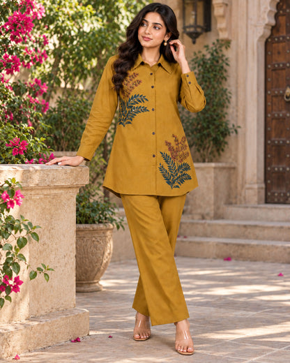 Mustard Cotton Co-Ord Set