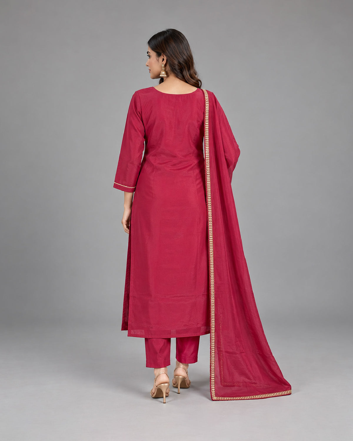 Ruby Elegance Mul Chanderi Suit