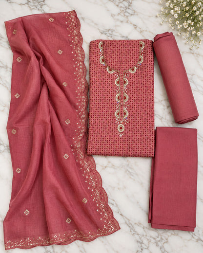 Maroon Modal Unstitiched Suit